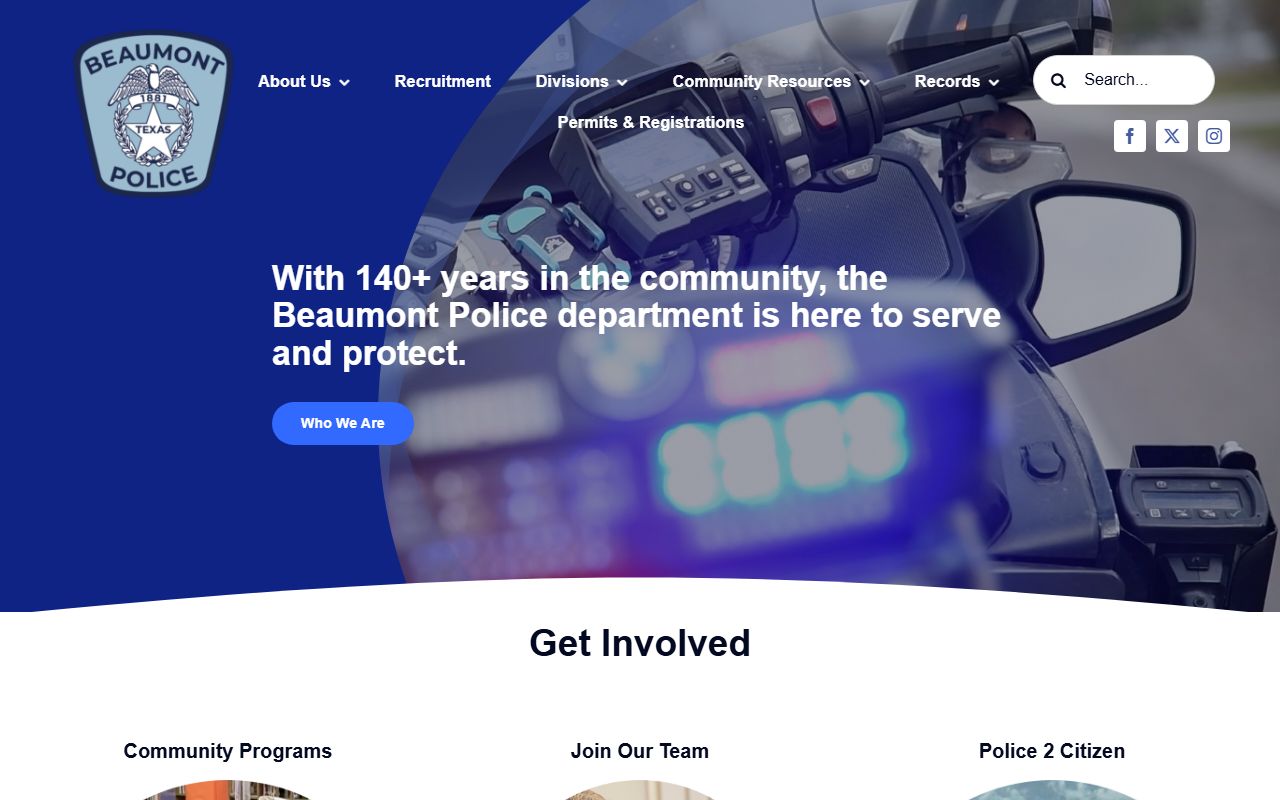 Beaumont police records from the Beaumont Police Department website