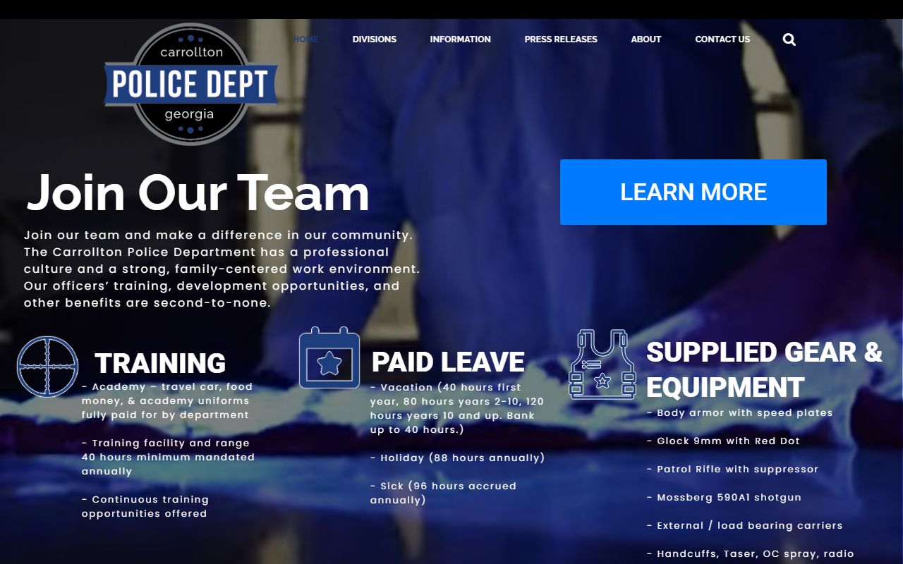 Carrollton police records search through the Carrollton Police Department website