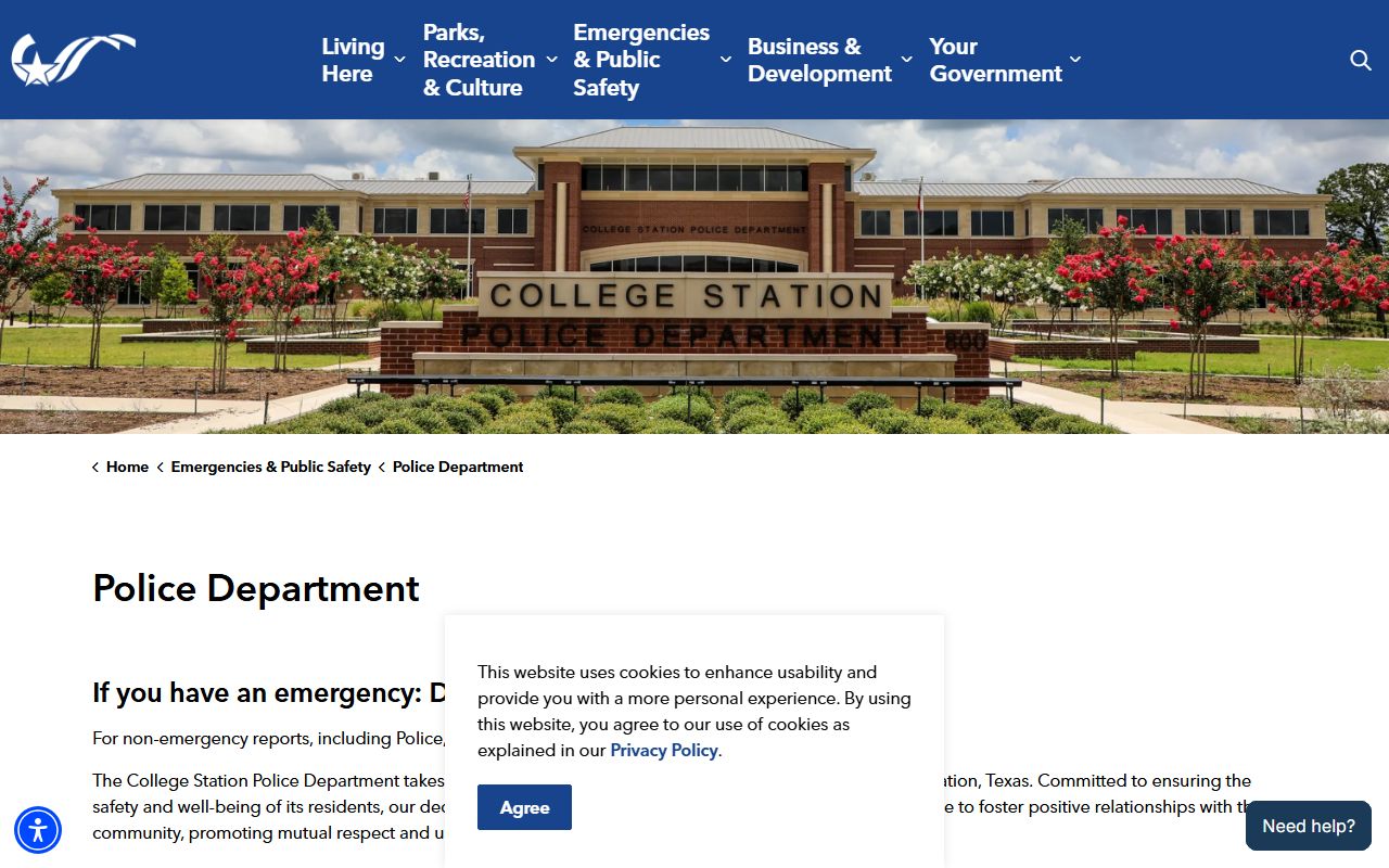 College Station police records search through the College Station Police Department website