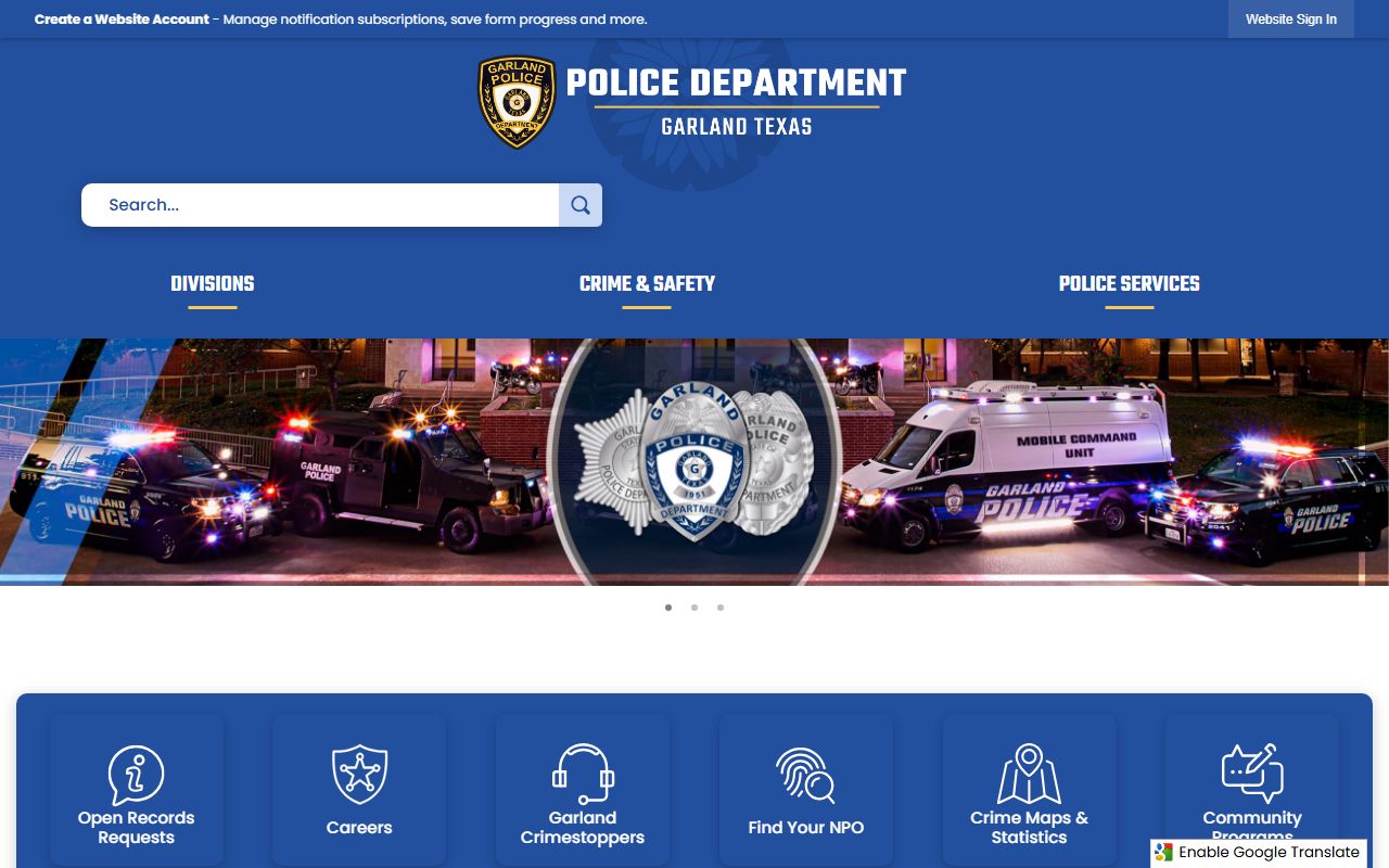 Garland police records - Garland Police Department website