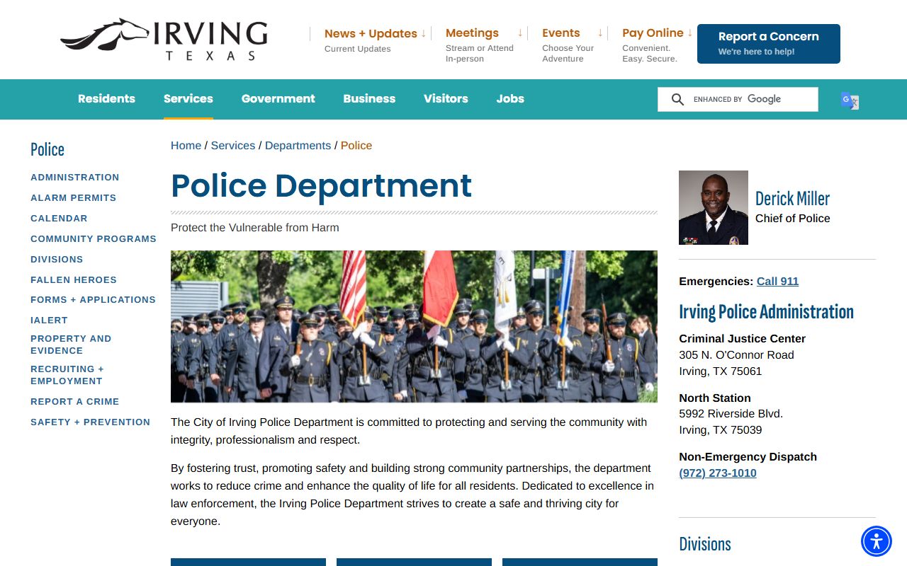 Irving police records - Irving Police Department website