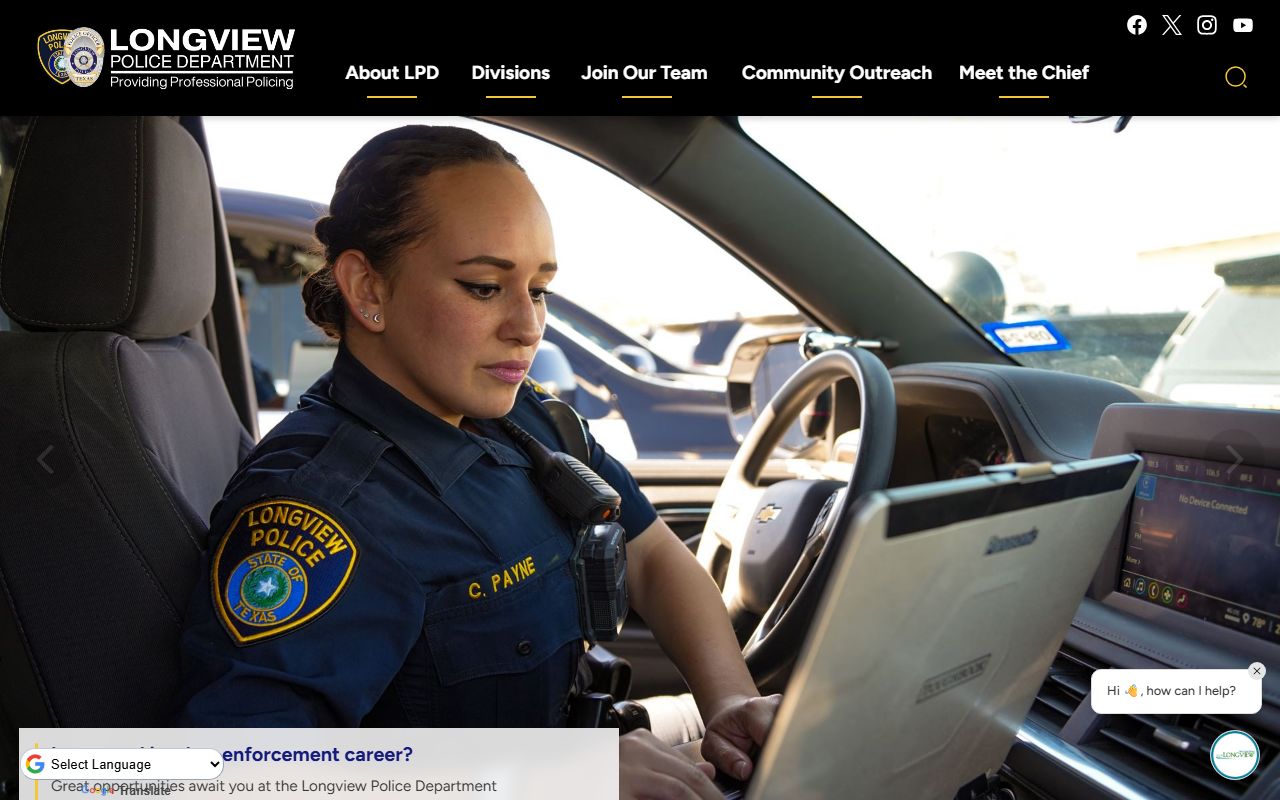 Longview Police Department website for Longview police records