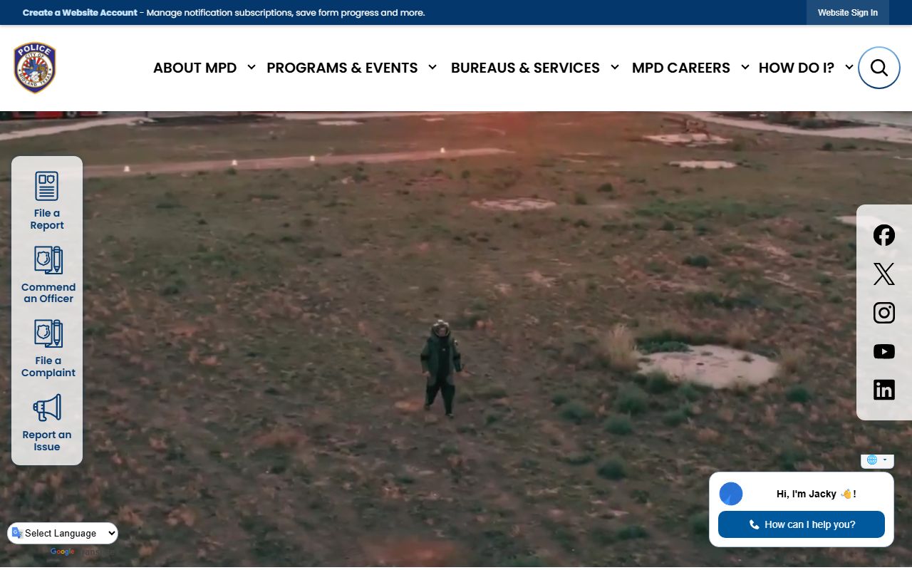 Midland Police Department website for Midland police records