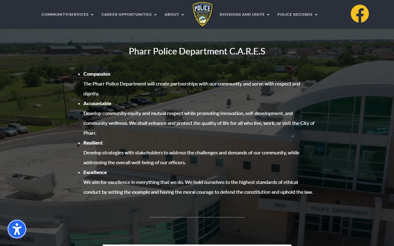 Pharr Police Department website for Pharr police records
