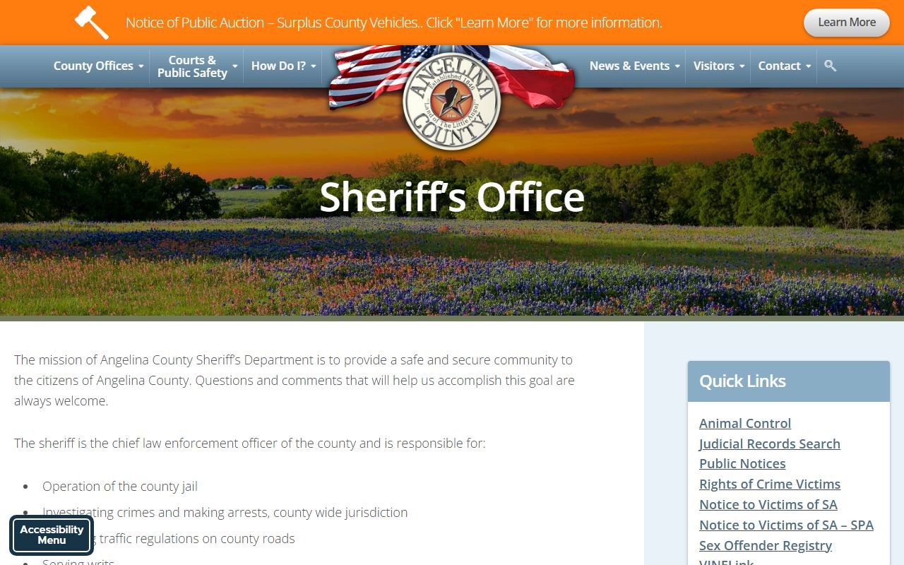 Angelina County police records sheriff office website
