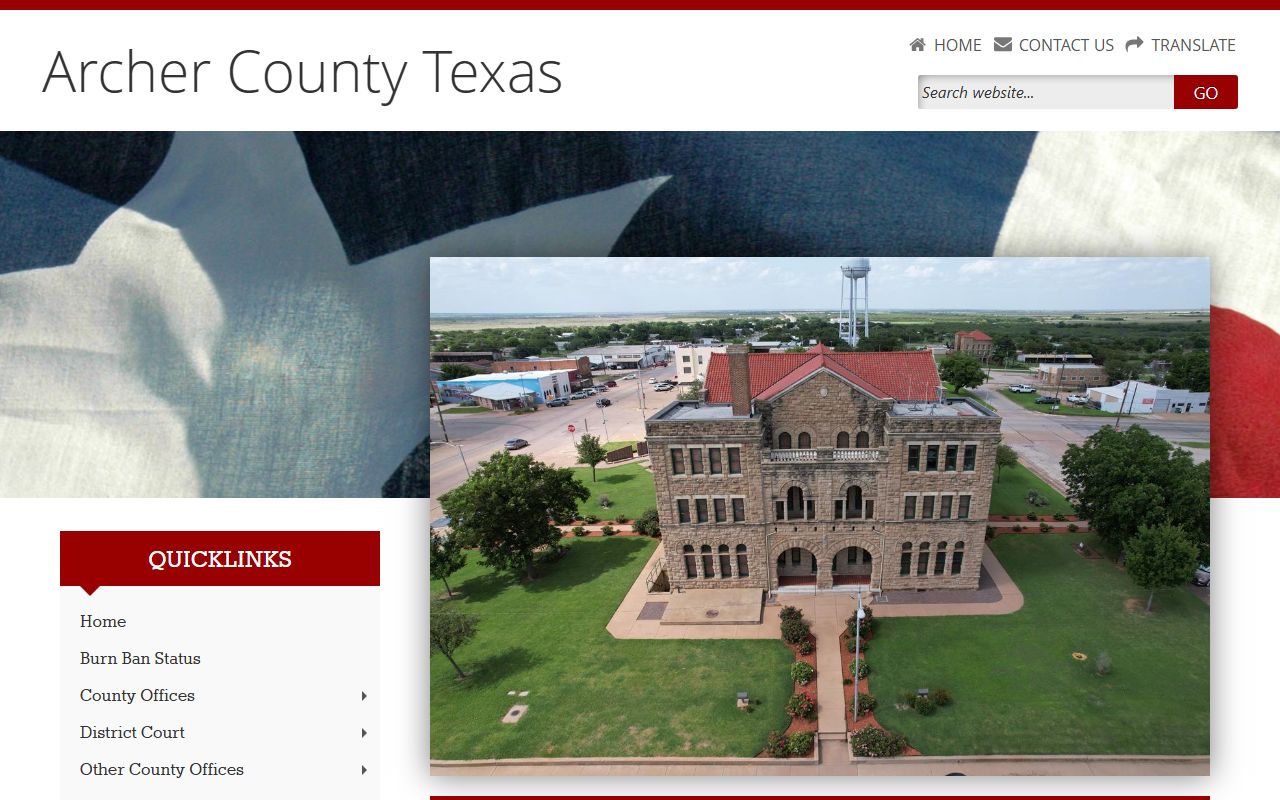 Archer County police records and government website