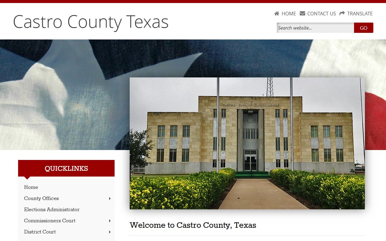 Castro County website for police records information