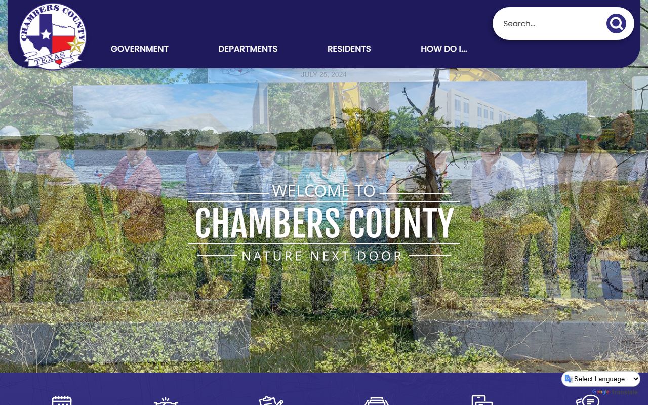 Chambers County website with police records and sheriff contact information