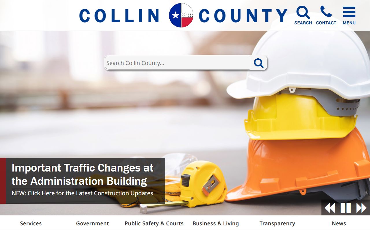 Collin County official website for police records and government services
