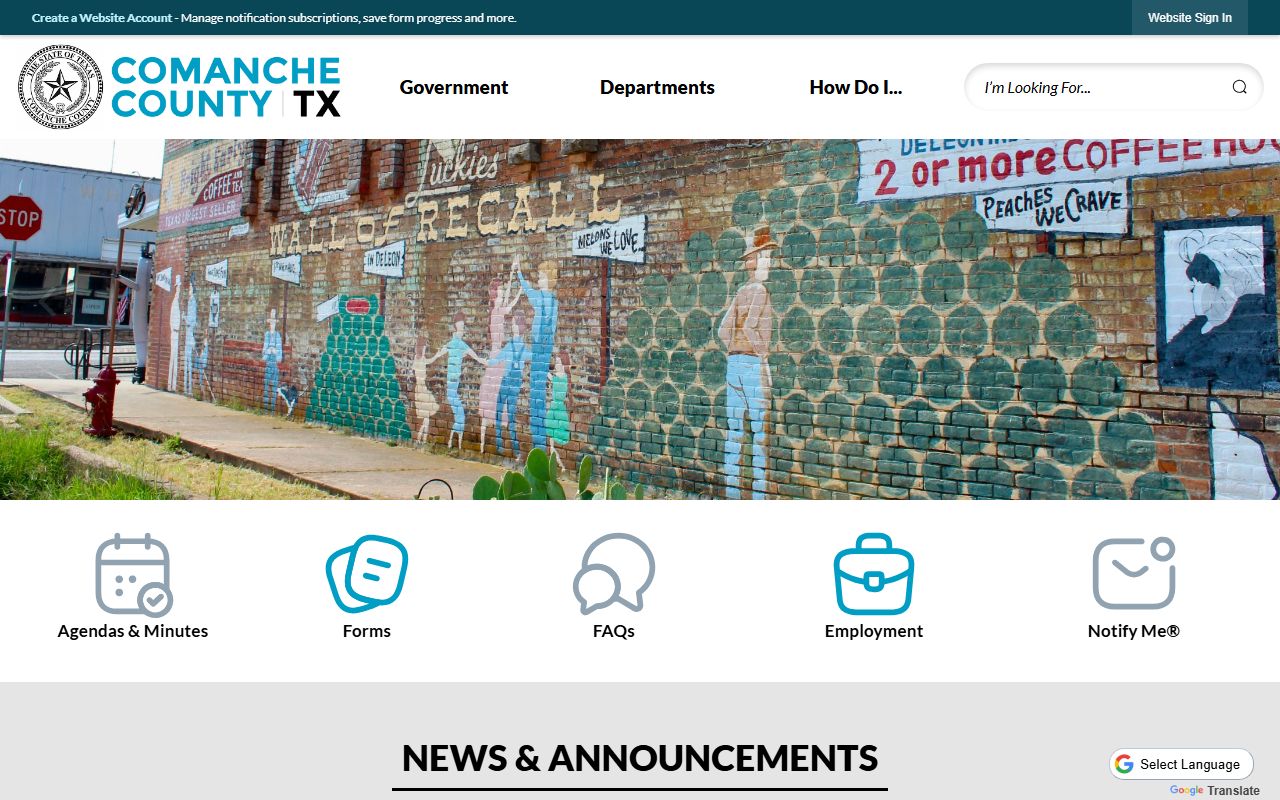 Comanche County police records website