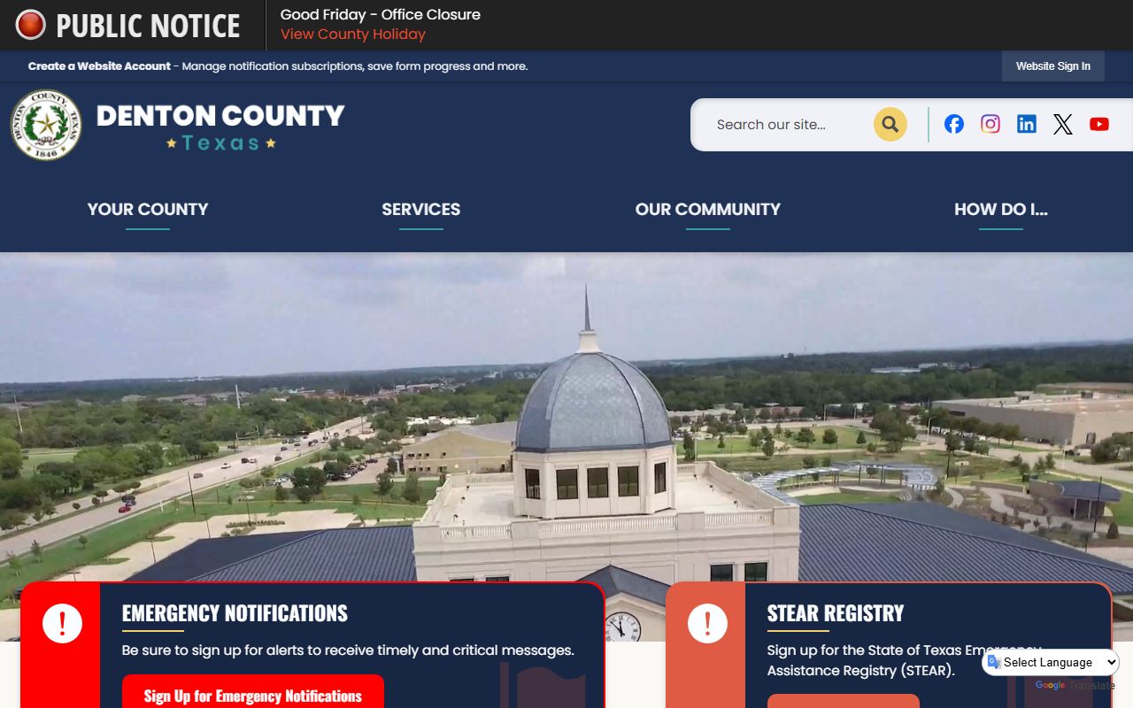 Denton County official website police records