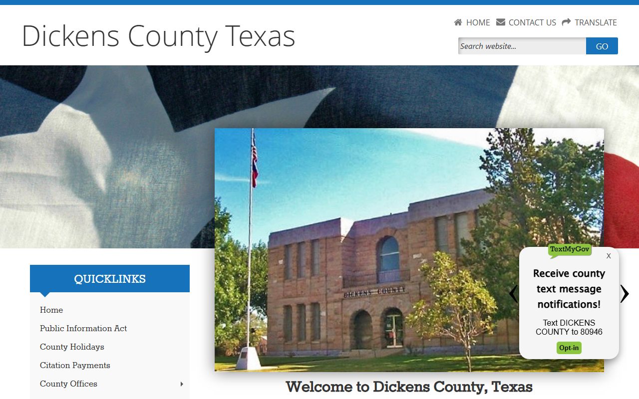 Dickens County website for police records access