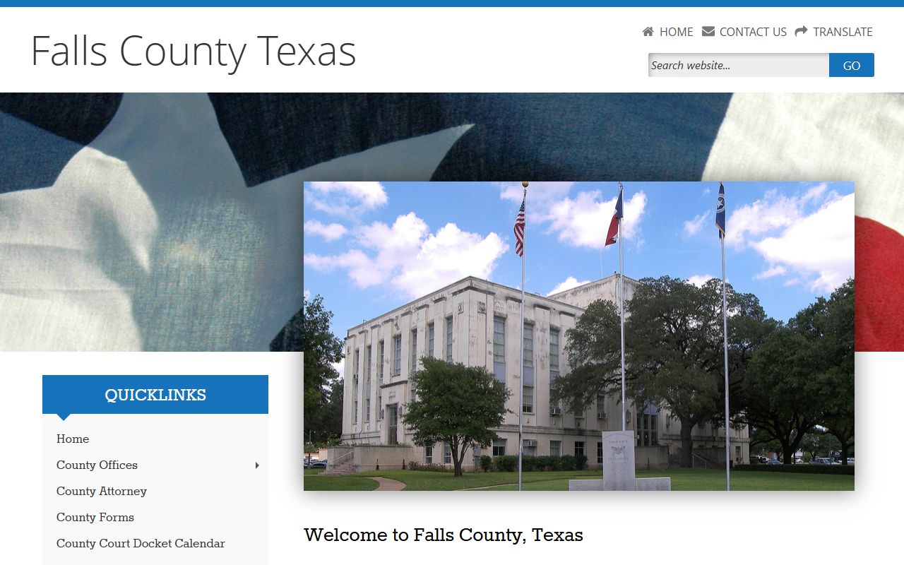 Falls County website for police records and sheriff contact details