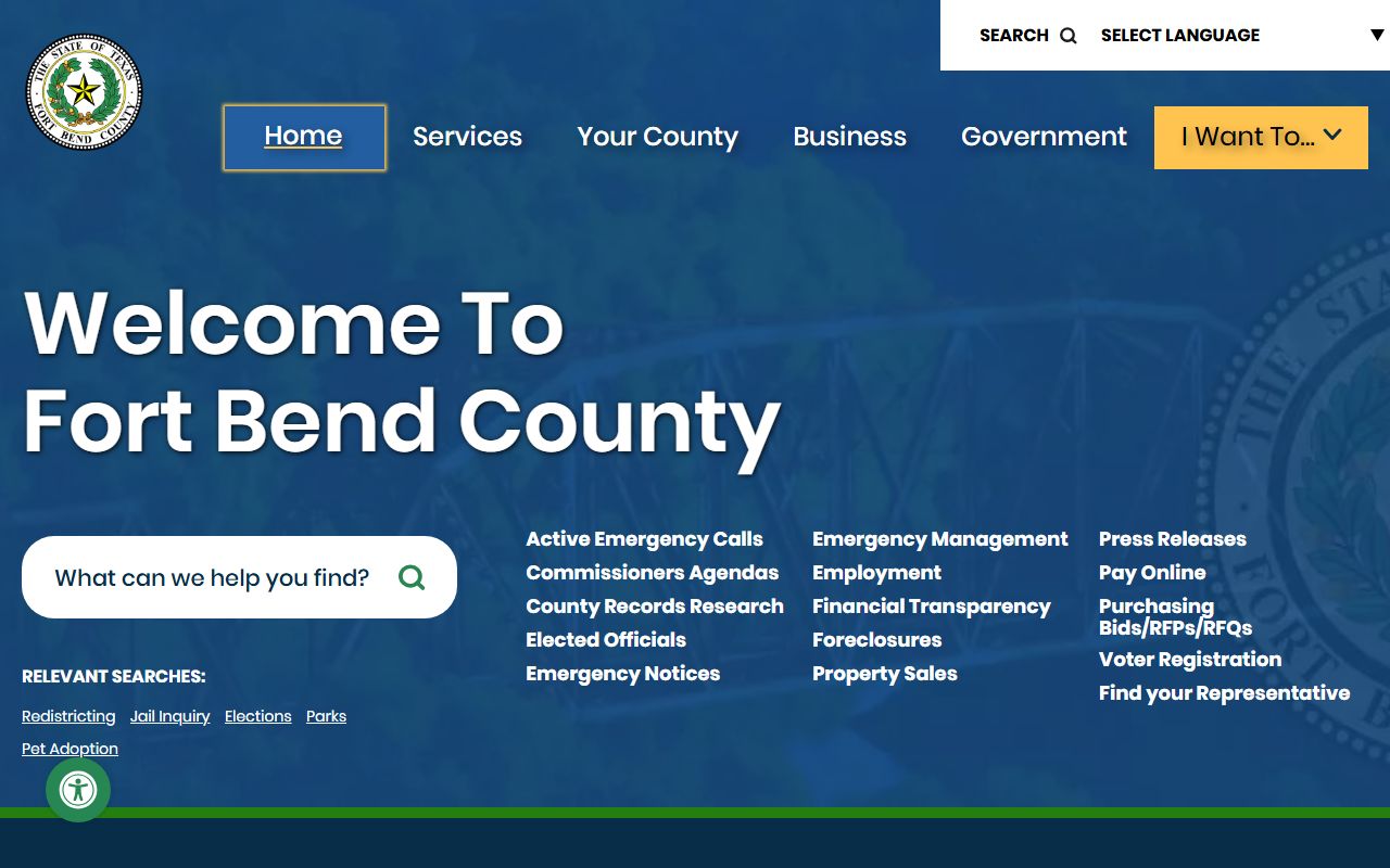 Fort Bend County official website for police records access