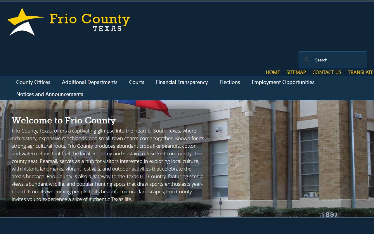 Frio County website for police records information