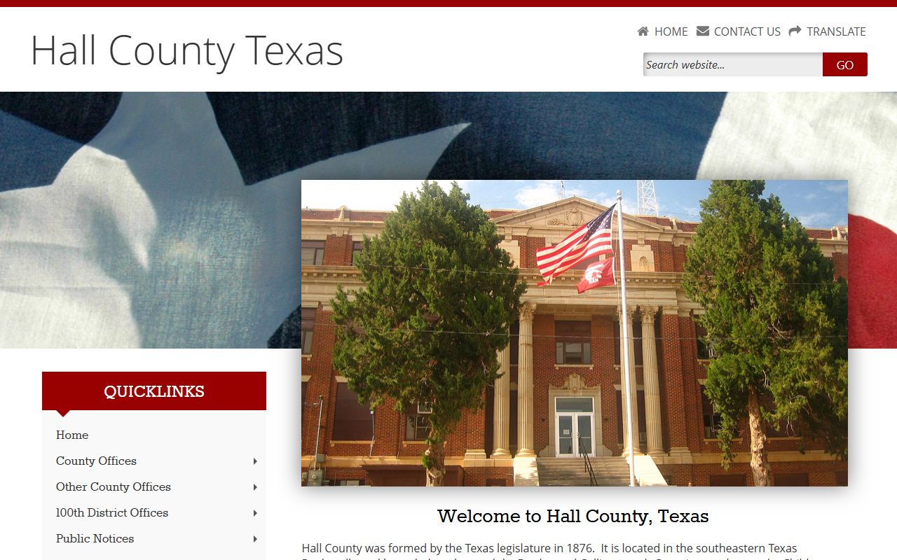 Hall County website for police records information