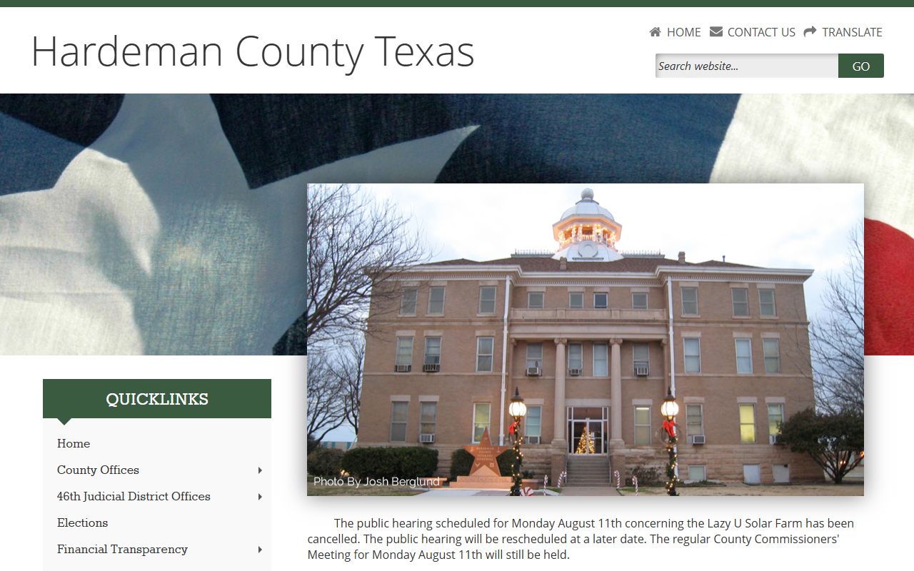 Hardeman County website for police records searches