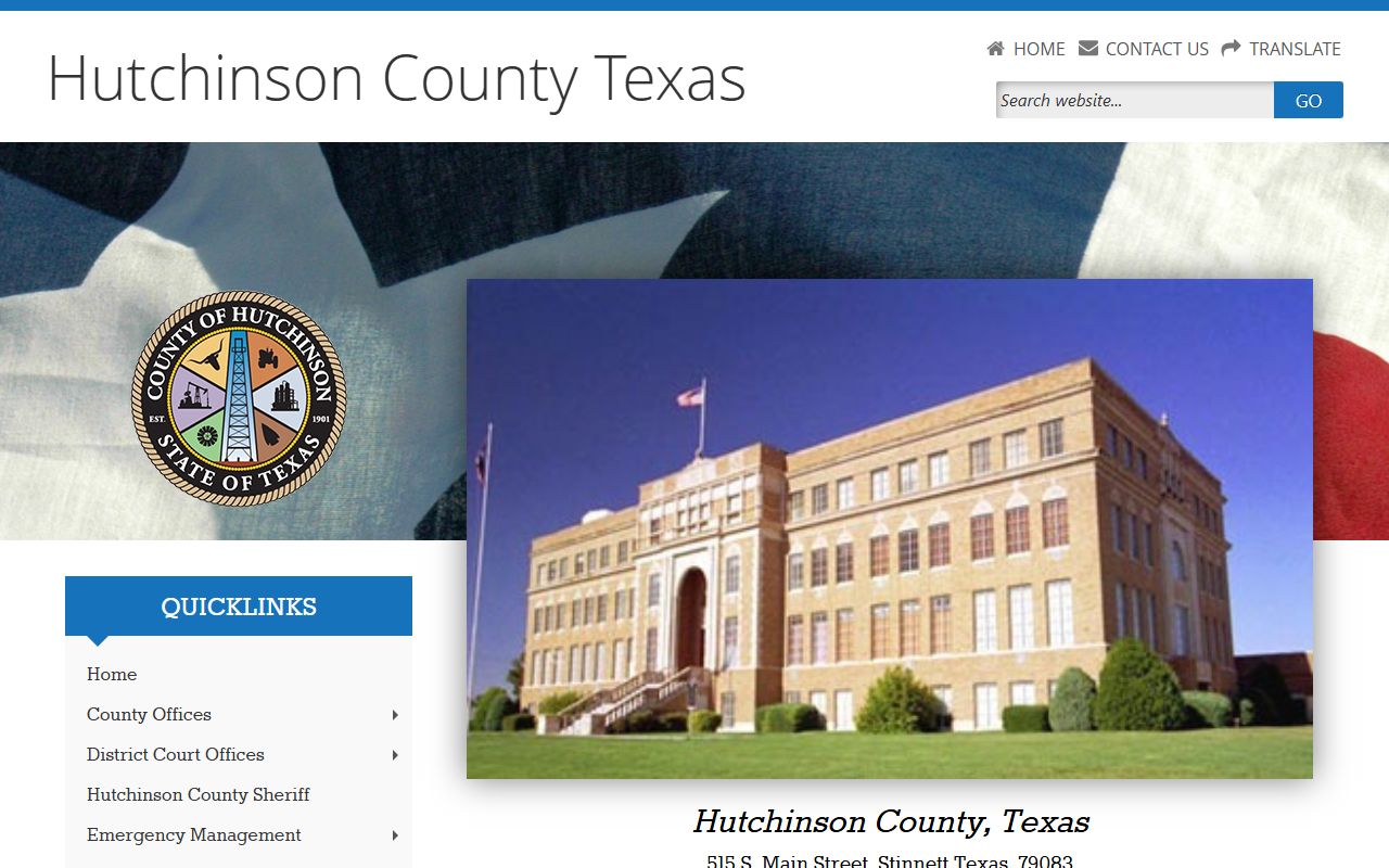 Hutchinson County police records website screenshot