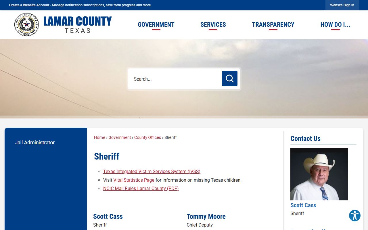 Lamar County Sheriff's Office police records page