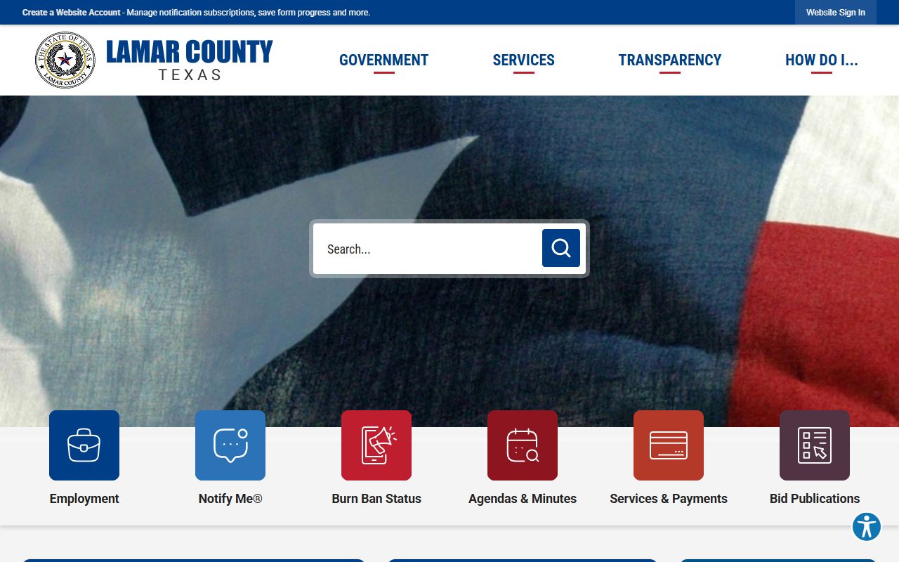 Lamar County website for police records information