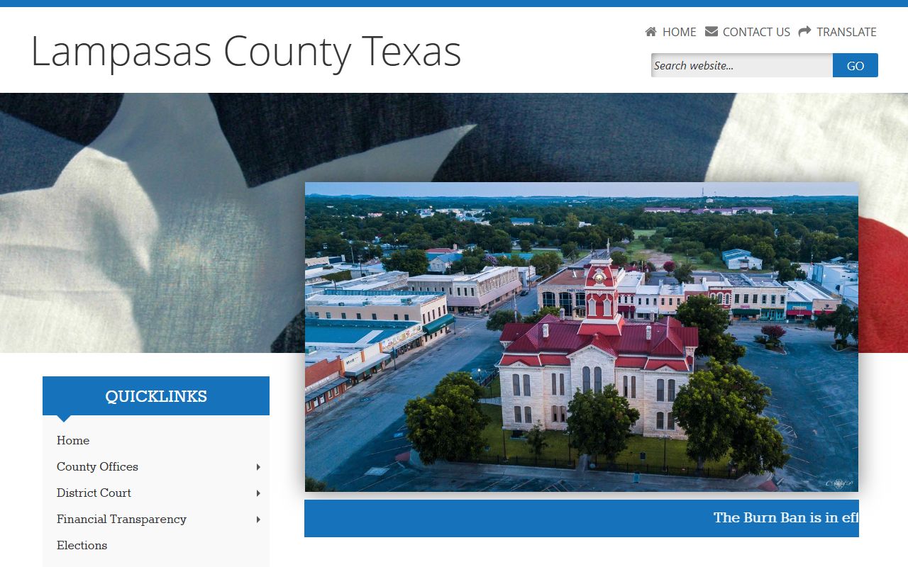 Lampasas County website for police records information