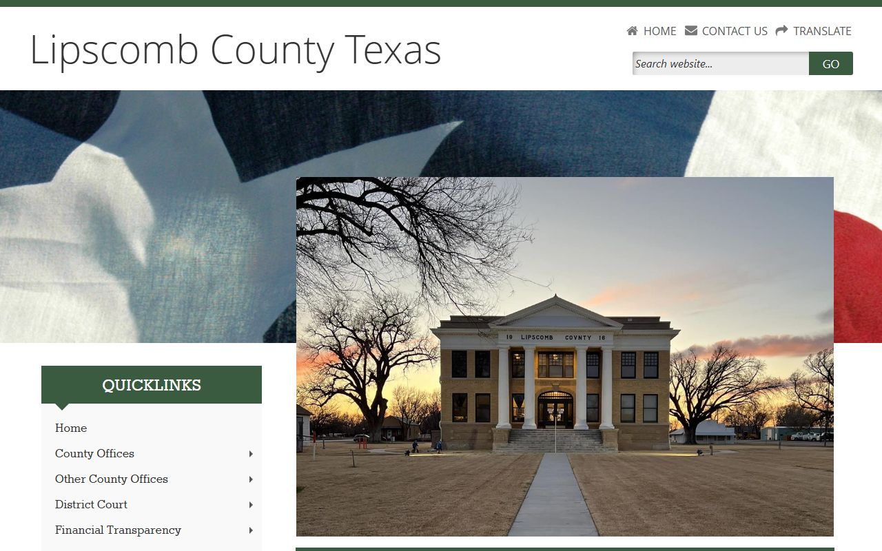 Lipscomb County website for police records and county services