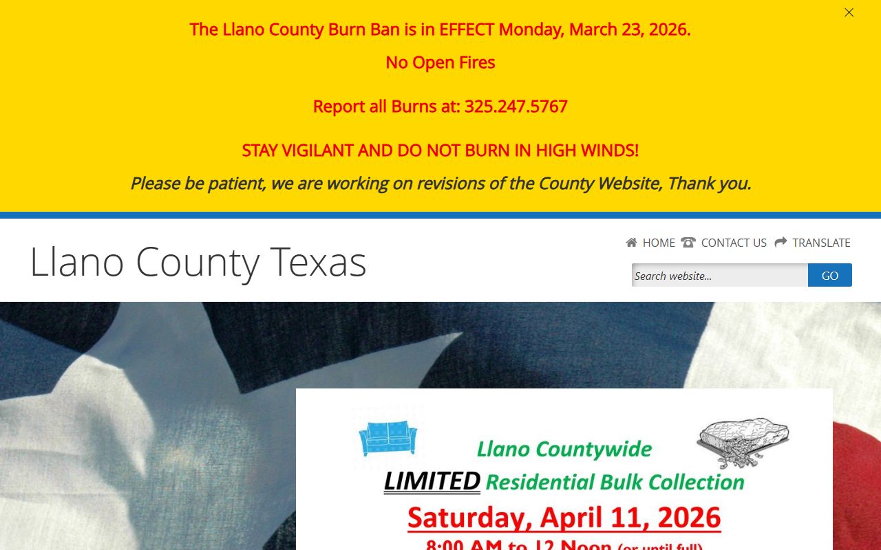 Llano County police records website
