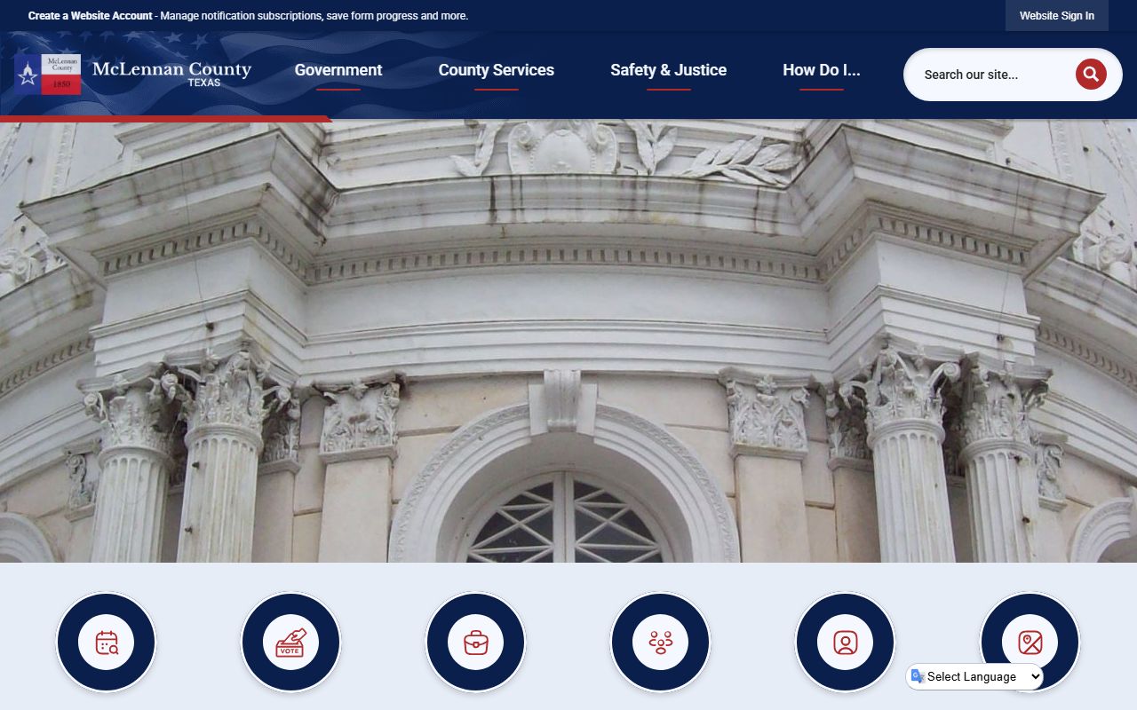 McLennan County website for police records searches