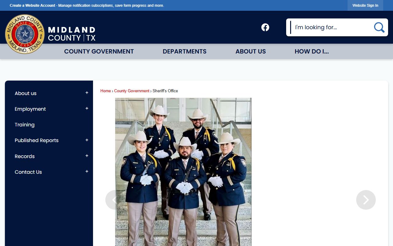 Midland County Sheriff's Office page for police records