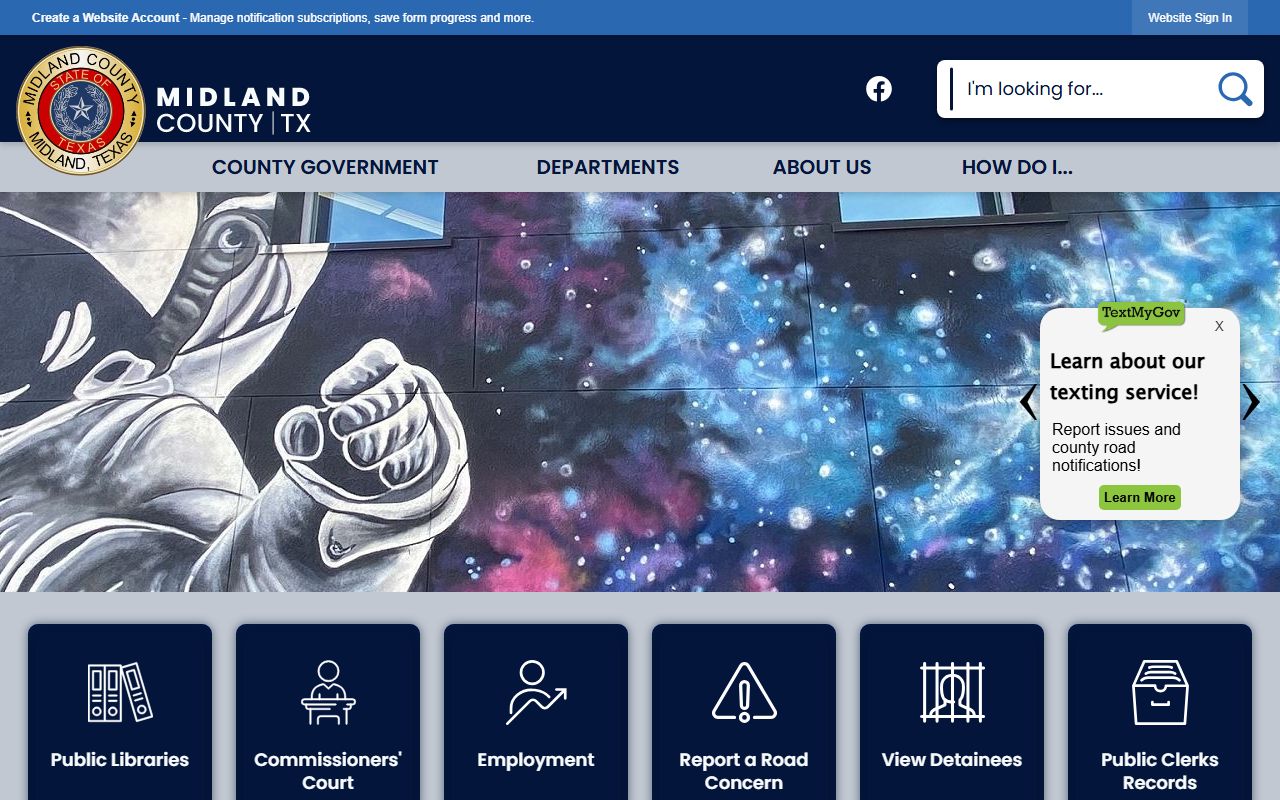 Midland County website for police records searches