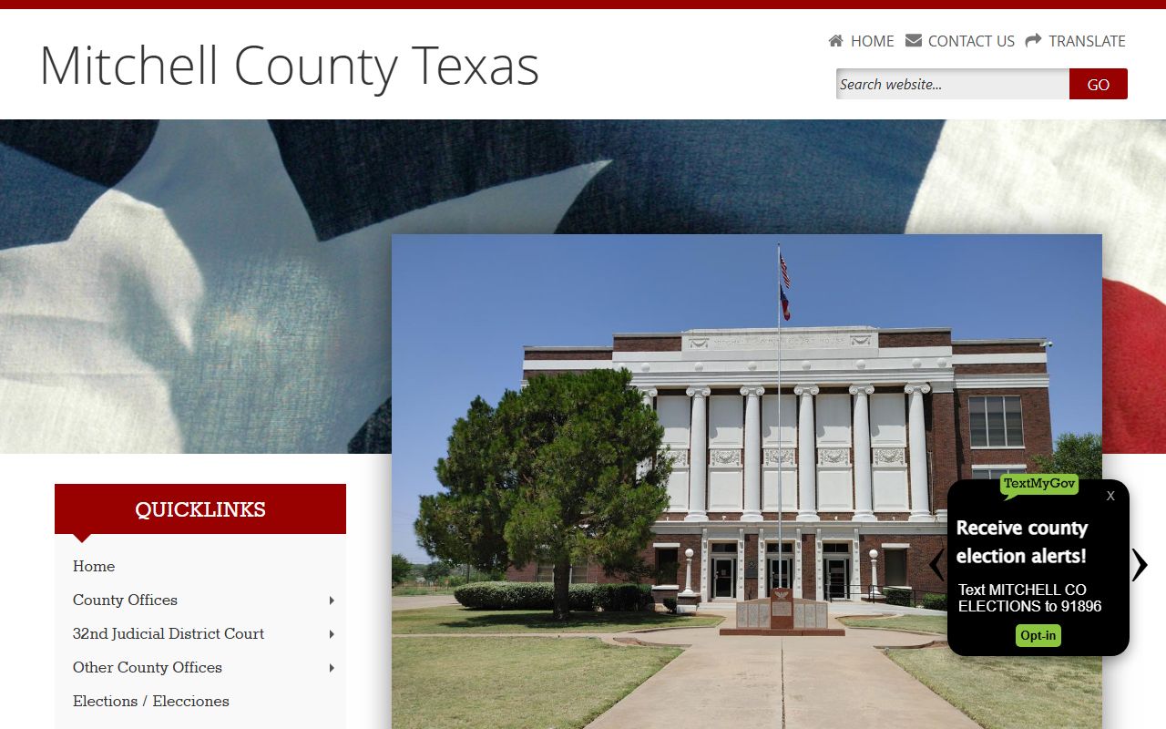 Mitchell County website for police records information