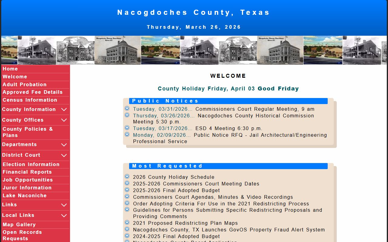 Nacogdoches County police records website