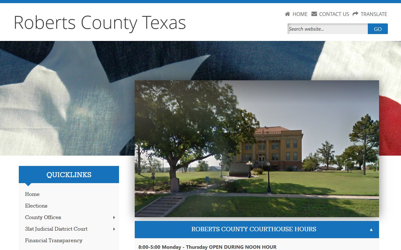 Roberts County police records website