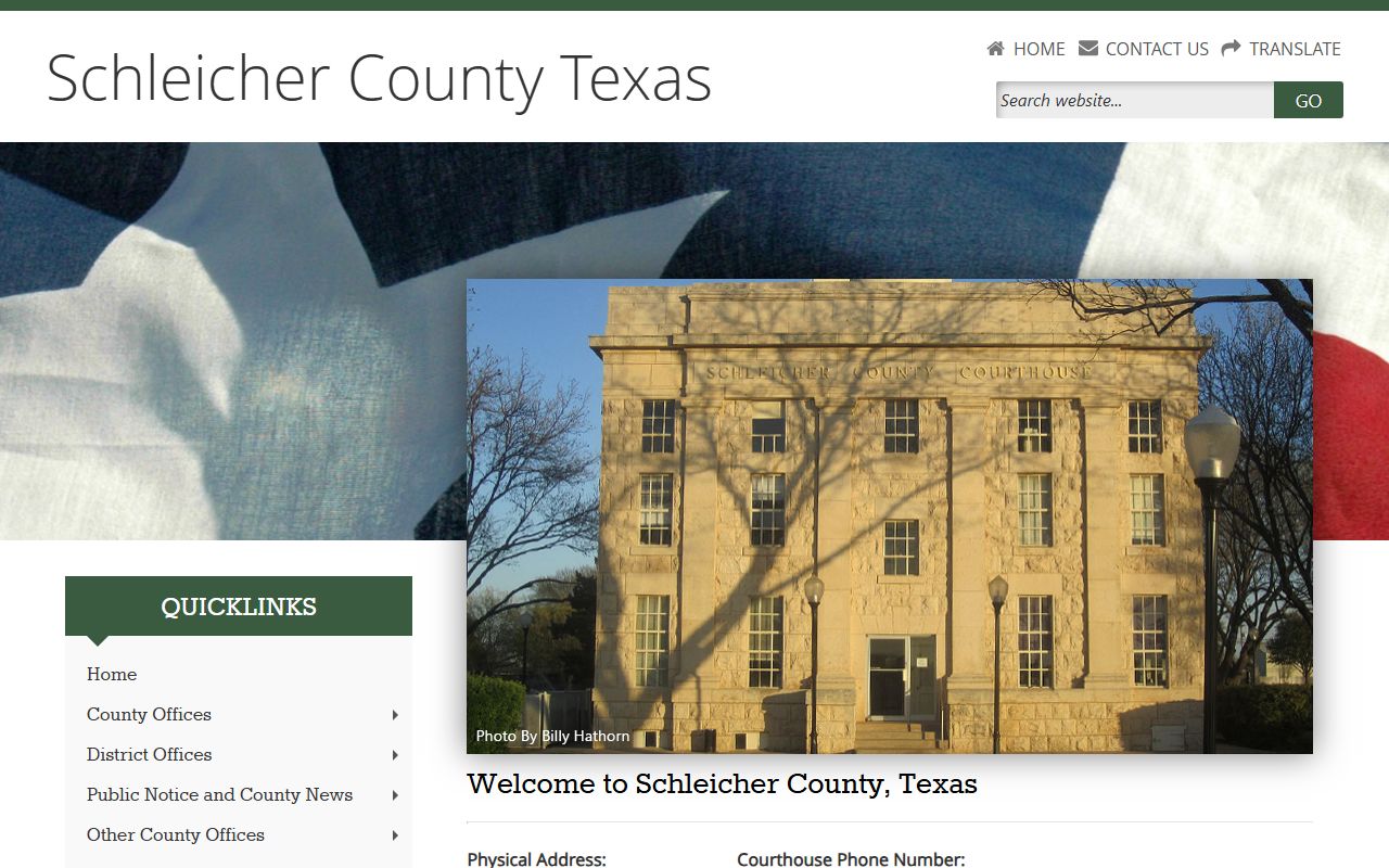 Schleicher County police records county website