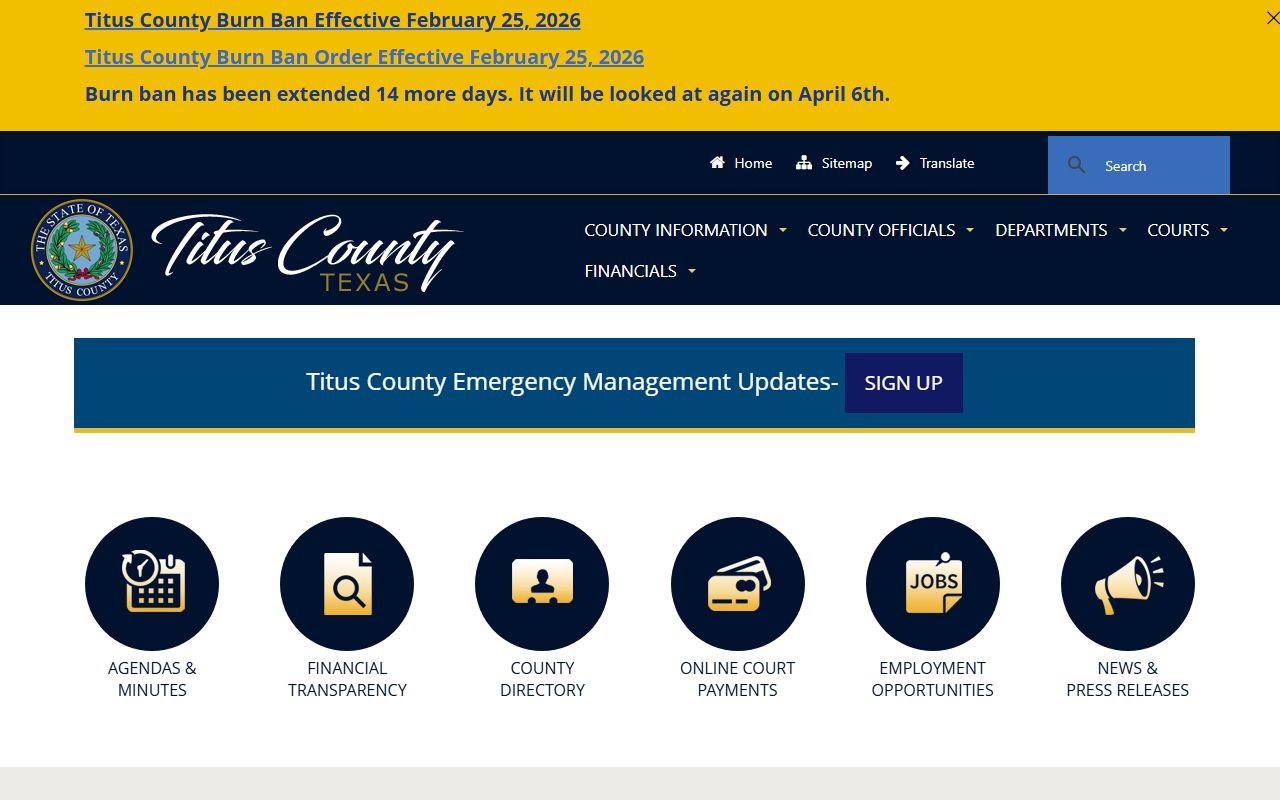 Titus County police records website