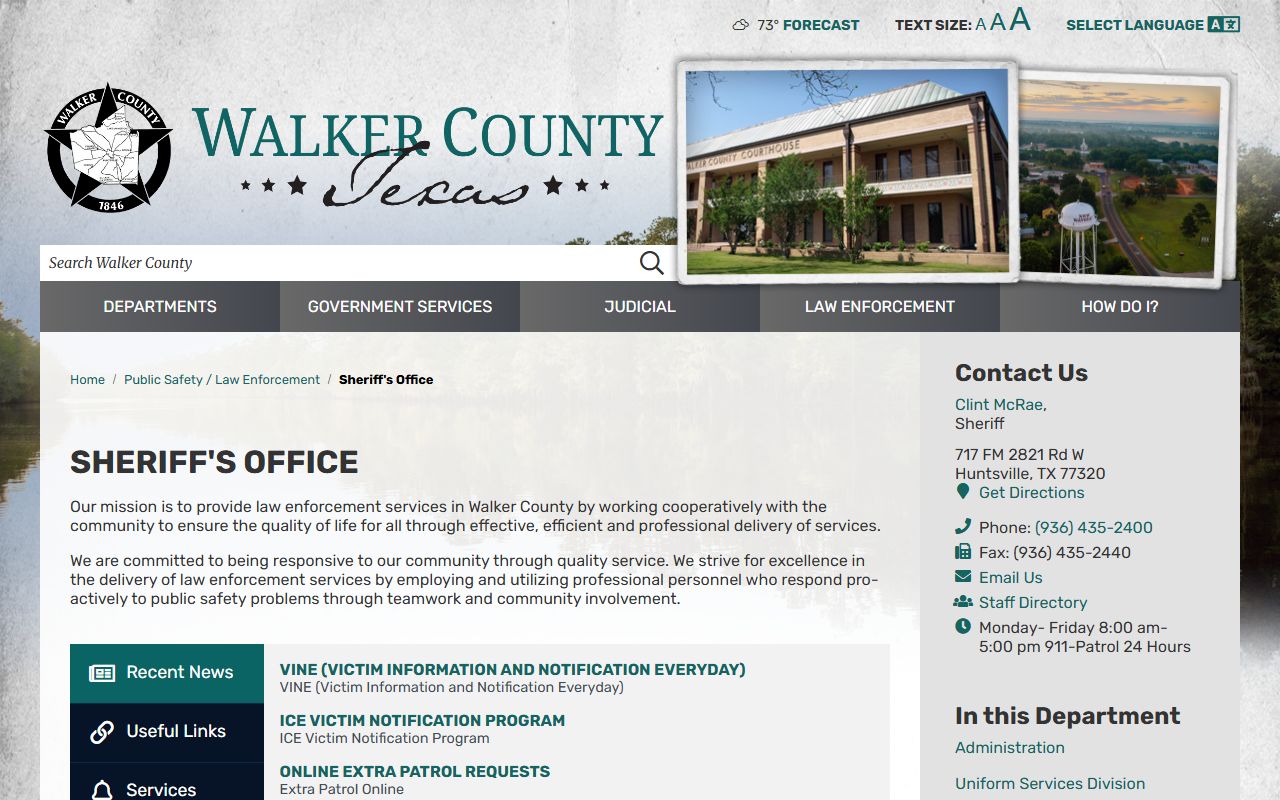 Walker County police records sheriff office page