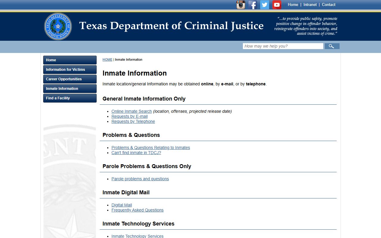 TDCJ offender search Texas police records