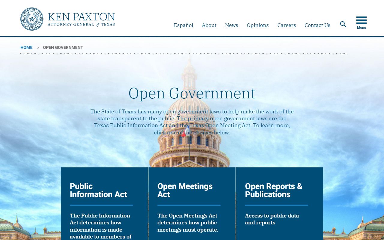 Texas Attorney General open government police records